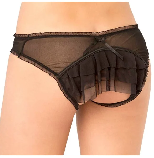 Ruffle Back Crotchless Bikini