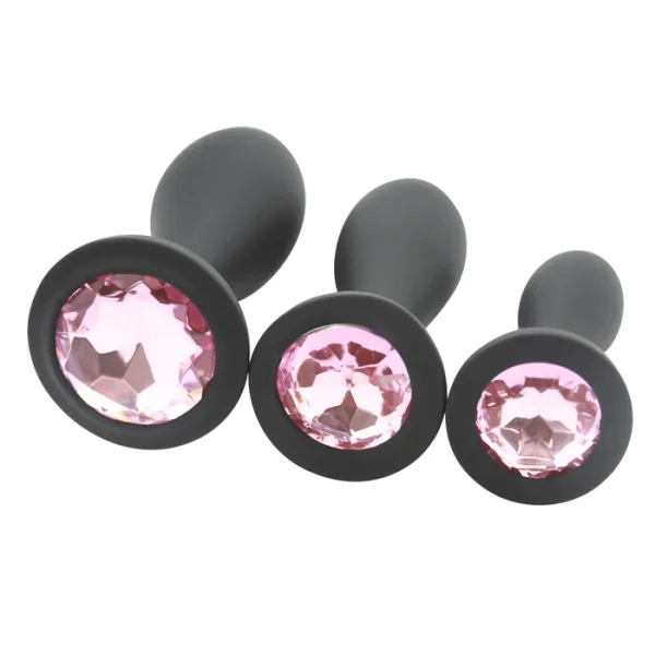 Bulbed Anal Plug with Jewel