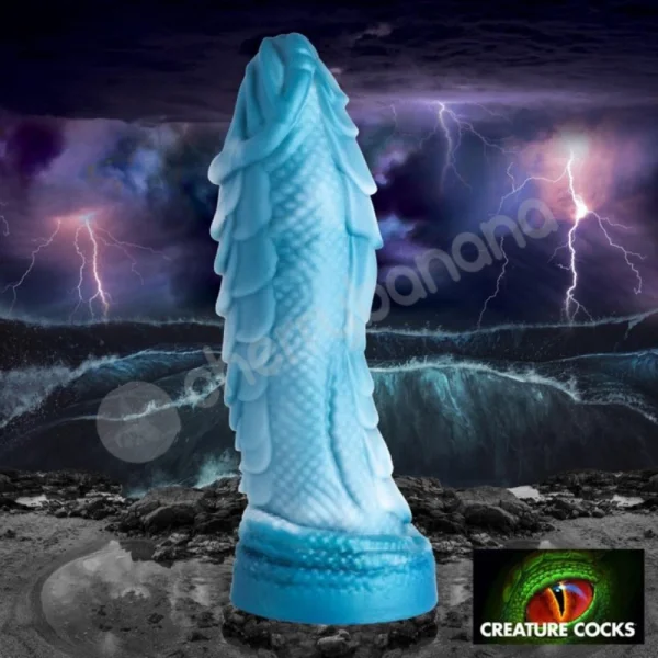 Creature Cocks Sea Serpent Blue Scaly Silicone Fantasy Dildo