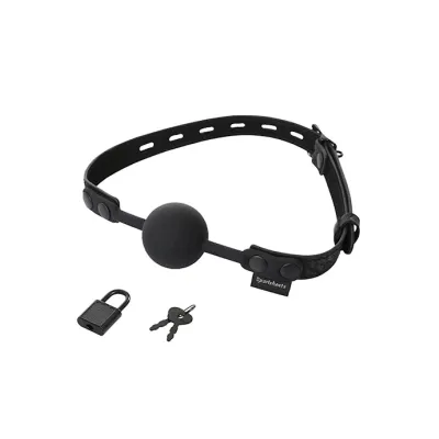 Sportsheets Locking Lace Ball Gag Black