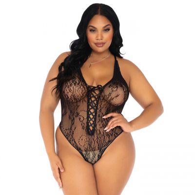 Leg Avenue Plus Size Floral Thong Teddy