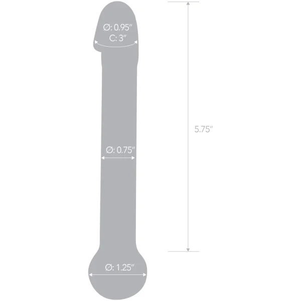 Gläs Realistic Head Glass Dildo - Clear