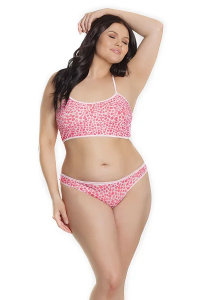 Hearts Bralette and Panty Set - Queen Size
