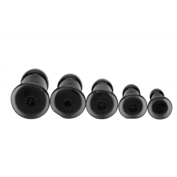 Expansion Anal Dilator Set Butt Plug Training Kit Black 5 Plug Plugs