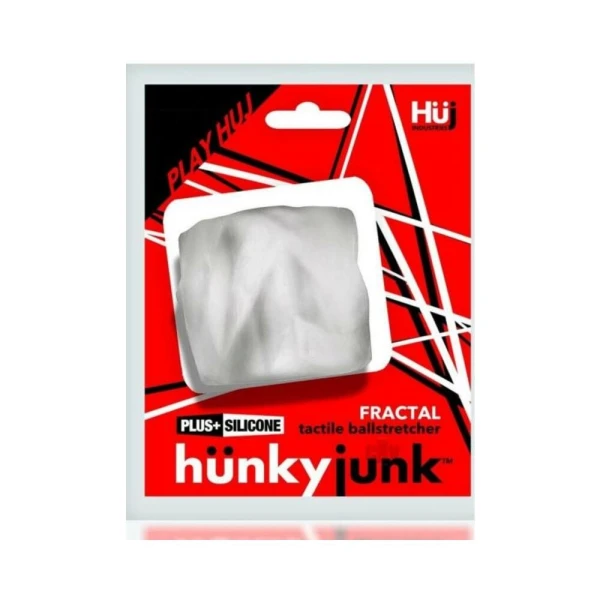 Extreme Bondage Gear:  Hunkyjunk Fractal Tactile Ballstretcher Clear Ice