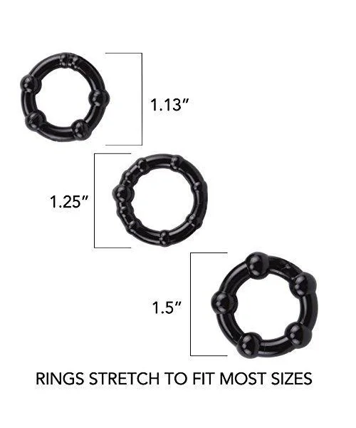 Set of 3 Beaded Cock Rings