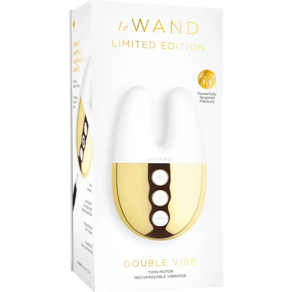 Le Wand Chrome Double Motor Vibrator - Limited Edition White/Gold