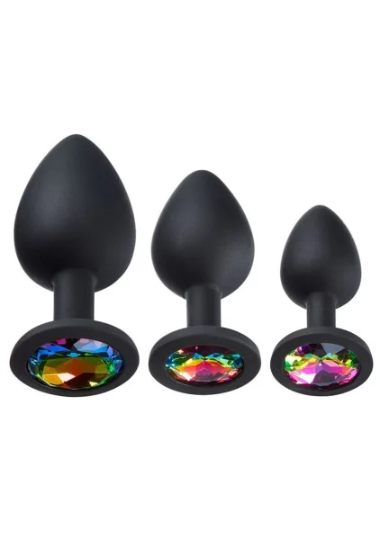 Cloud 9 Novelties Gems Silicone Anal Plug - Includes Small, Med & Large Size
