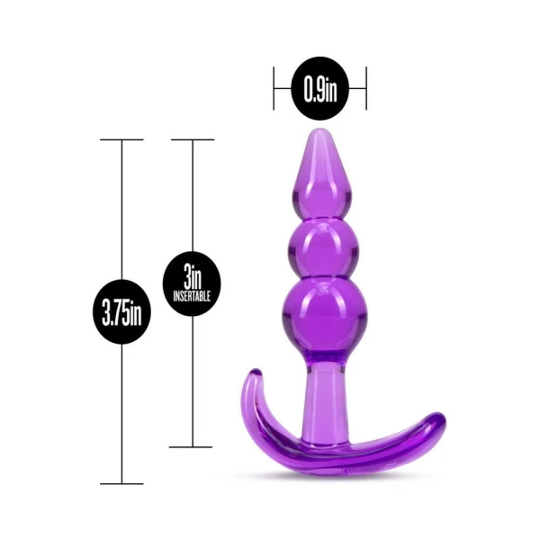 B Yours  Triple Bead Anal Plug Purple
