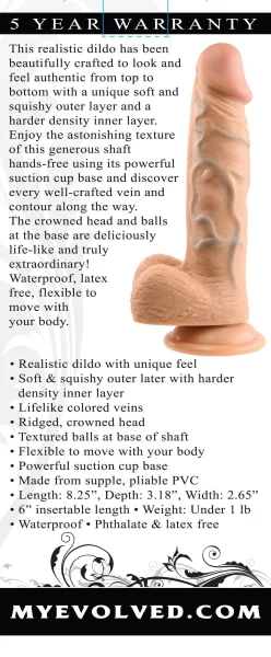 Realistic Dong - 8 Inches - Light