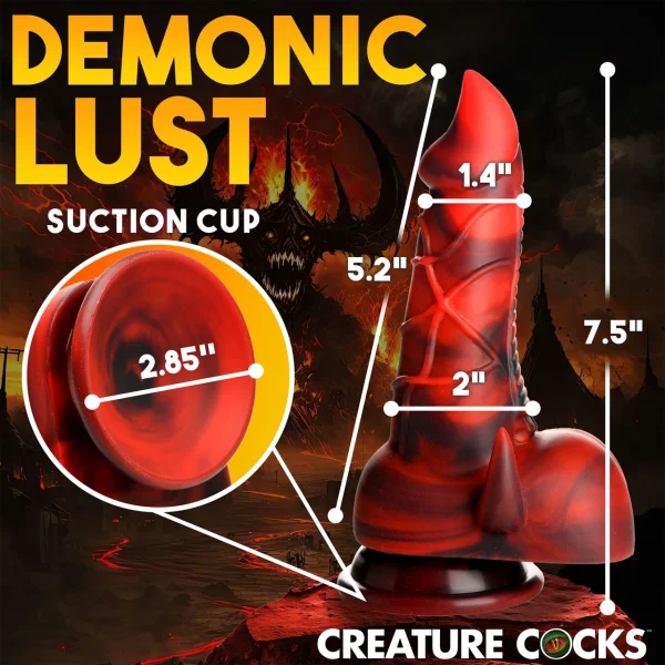 Horny Devil Demon 7" Silicone Suction Cup Dildo With Balls By Creature Cocks