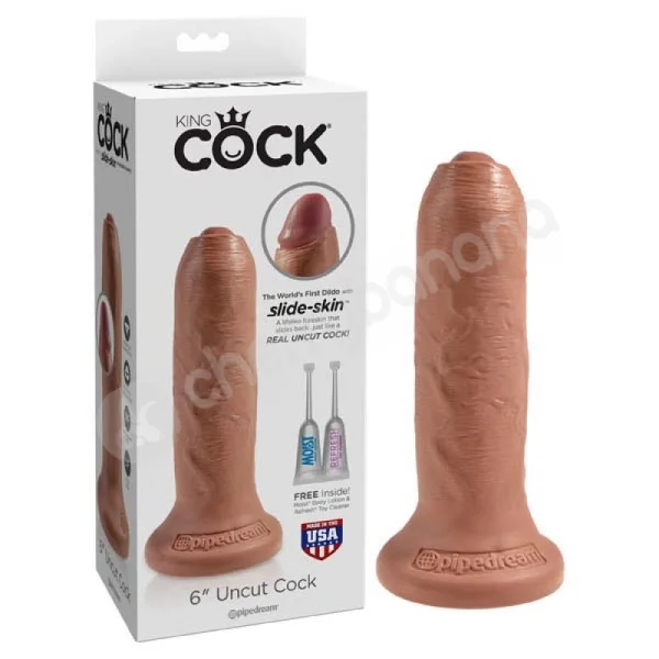 King Cock Tan 6'' Uncut Cock