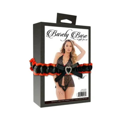 Barely Bare Open front Baby Doll Black Os