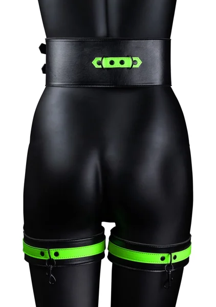 Ouch! Glow in the Dark Thigh Cuffs, Hand Cuffs and Belt