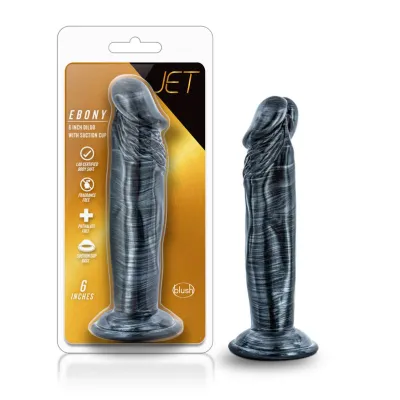 Jet Ebony 6 quot Inch Dildo in Carbon Metallic Black