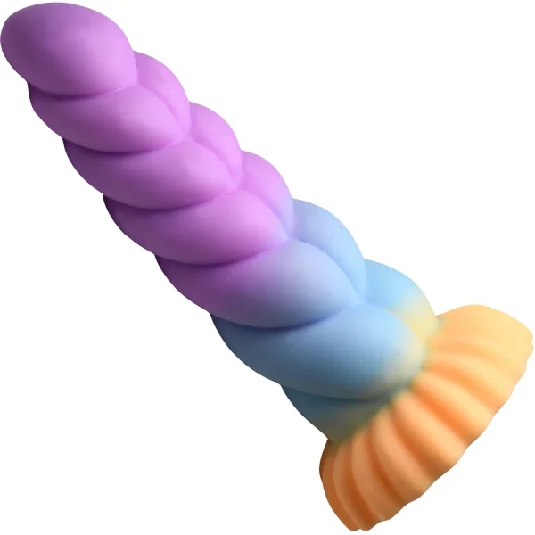 Unicorn Curvy Bumpy 8.3" Silicone Suction Cup Dildo By Creature Cocks