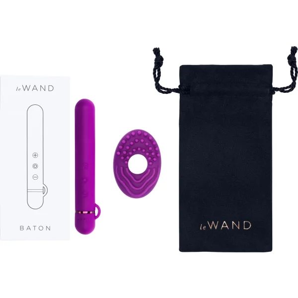 Le Wand Chrome Baton Bullet Vibrator - Dark Cherry