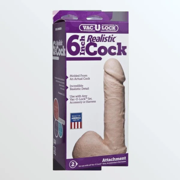 Doc Johnson Vac-U-Lock 6" Realistic Cock - Vanilla