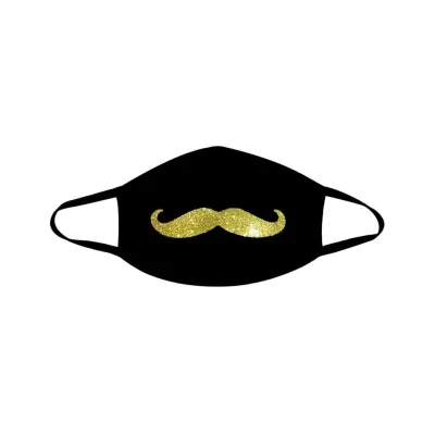 Mr Mustauchio Face Mask in Black amp Gold
