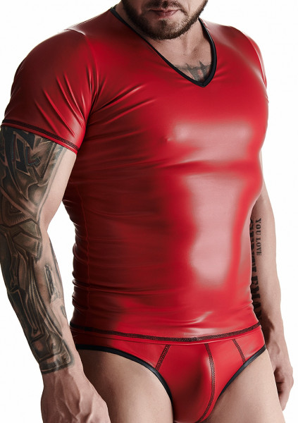 Wetlook Men's v-neck t-shirt - Red - Men