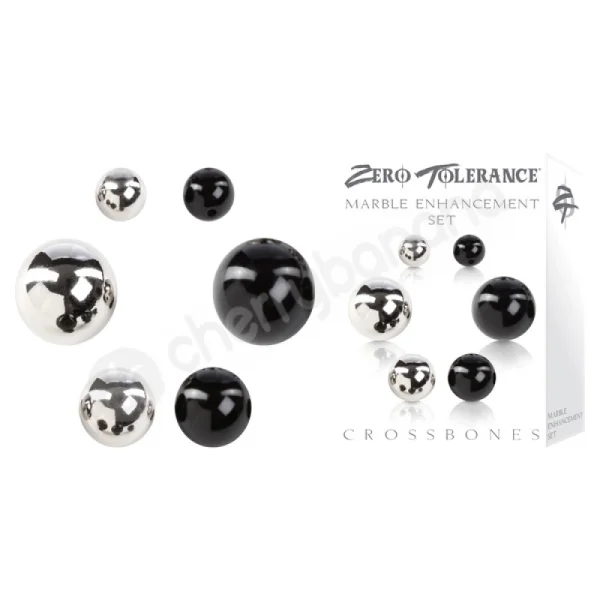 Crossbones Cock Ring Marble Enhancement Set