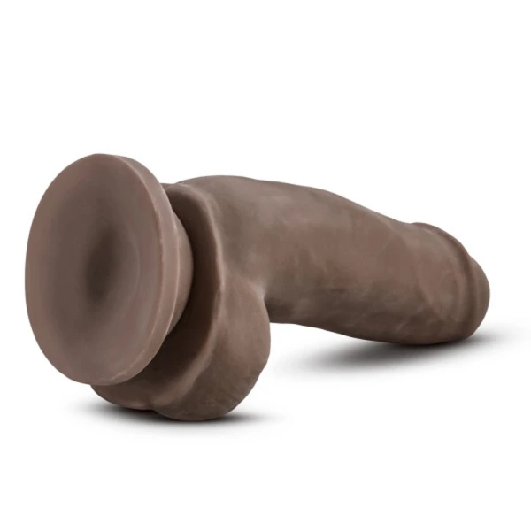 Dr. Skin Plus Girthy Posable Dildo With Balls 7 In. Chocolate