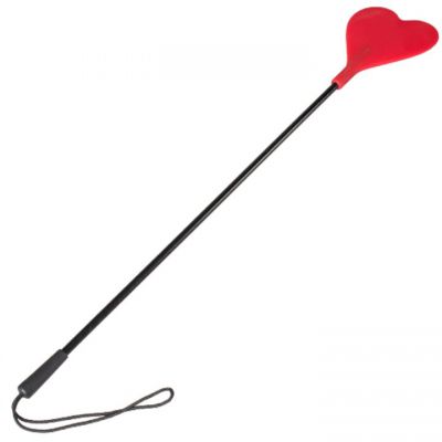 Bondara Red Silicone Heart Riding Crop 19 Inch