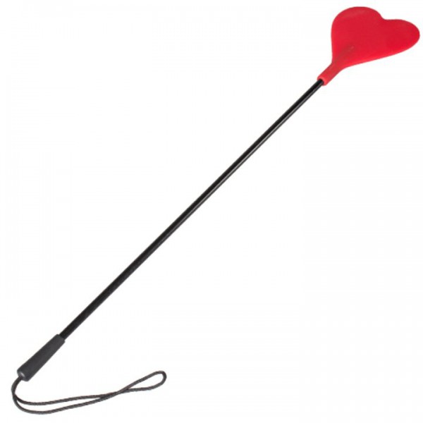 Bondara Red Silicone Heart Riding Crop – 19 Inch