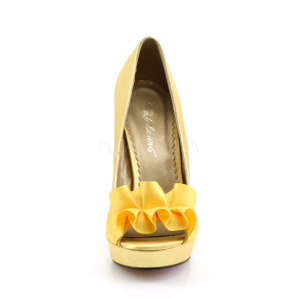 4 3/4 inches Heel, 1 inches PF Peep Toe Pump w/Ribbon Across Vamp — image 6 of 12
