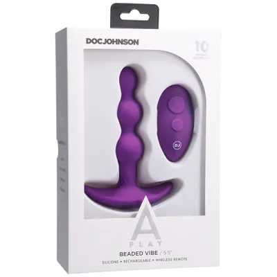 Doc Johnson A Play Beaded Vibe Rechargeable Anal Plug with Remote