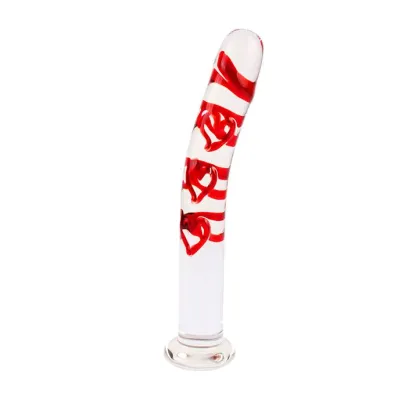 Lucent Red Ribbon Glass Massager