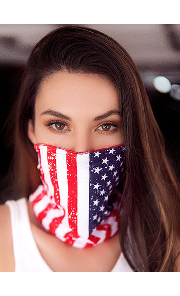 Mapale Black/Red Lips Face/Neck Bandana