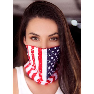 Mapale Black Red Lips Face Neck Bandana