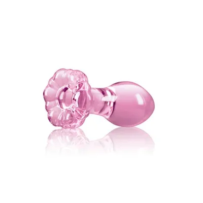 Crystal Flower Butt Plug Pink 3 5 Inch