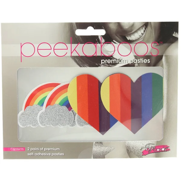 Pride Glitter Rainbows & Hearts Nipple Pasties