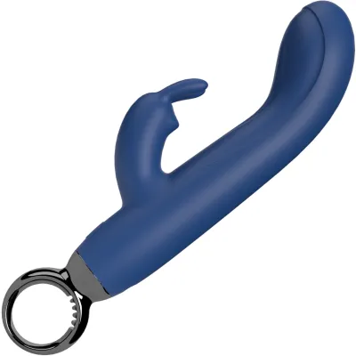PrimO Rabbit Rechargeable Waterproof Silicone Dual Stimulation Vibrator By Screaming O Blueberry