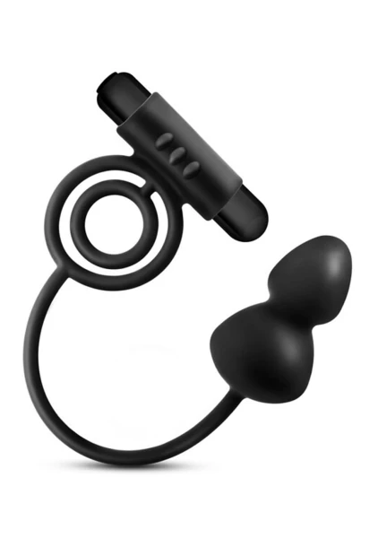 Anal Adventures Platinum Plug With Vibrating Cock Ring