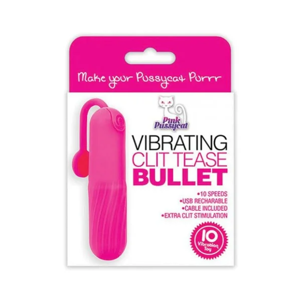Pink Pussycat Vibrating Clit Tease Bullet Pink