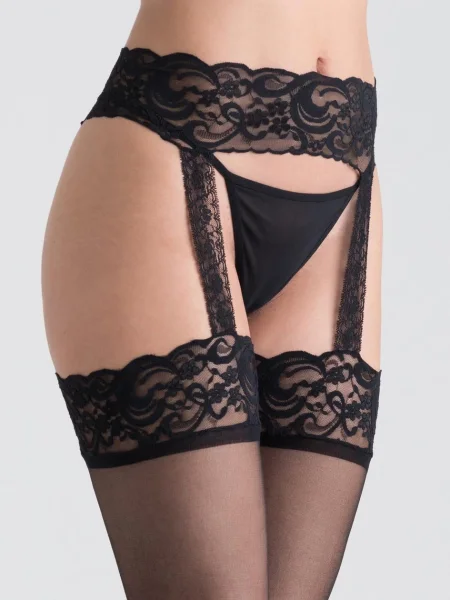 Lovehoney Black Lace Garter Tights