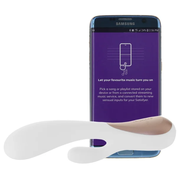 Satisfyer Mono Flex Rechargeable Waterproof App Enabled Rabbit Vibrator - White