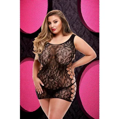 Leopard Lace Mini Dress Black Osx
