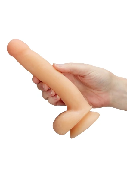 Cloud 9 Novelties Dual Density Real Touch 7 Inch With Balls - Brown
