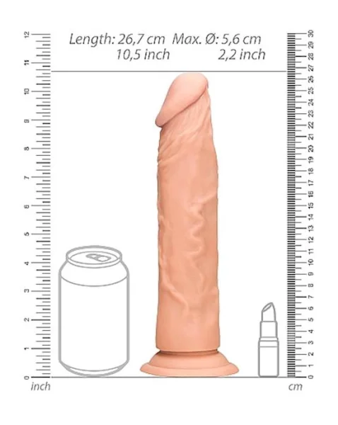 Realistic Suction Dildo - Flesh - 9.8 Inch