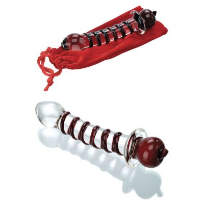 Adam and Eve 8 Twisted Glass Dildo With Apple Handle