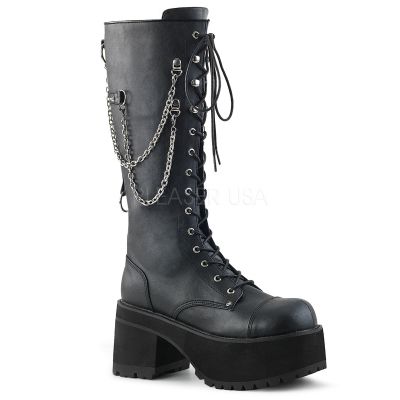 3 3 4 inches Heel 2 1 4 inches PF Knee High Boot Metal Side Zip