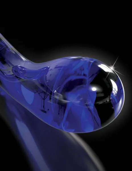 Icicles No. 89 Blue Glass Anal Dildo with Suction Cup by Pipedream Products