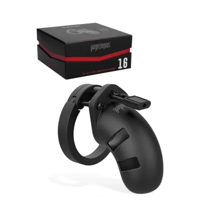 Shots Toys Black Silicone Cock Cage with Metal Lock