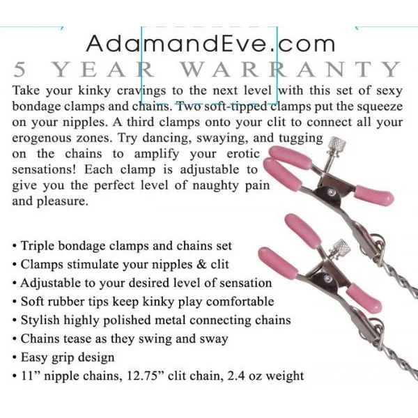 Chain Me Up Kink Clamps Nipples, Clitoral Pink