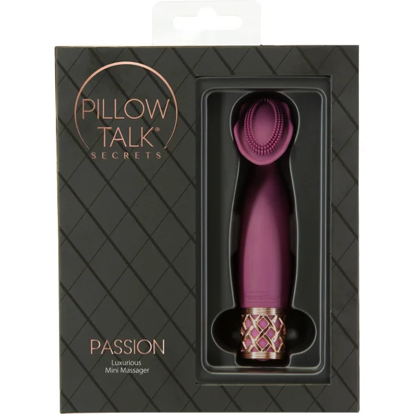 Pillow Talk Secrets Passion Rechargeable Silicone Clitoral Massager - Wine & Rose Gold
