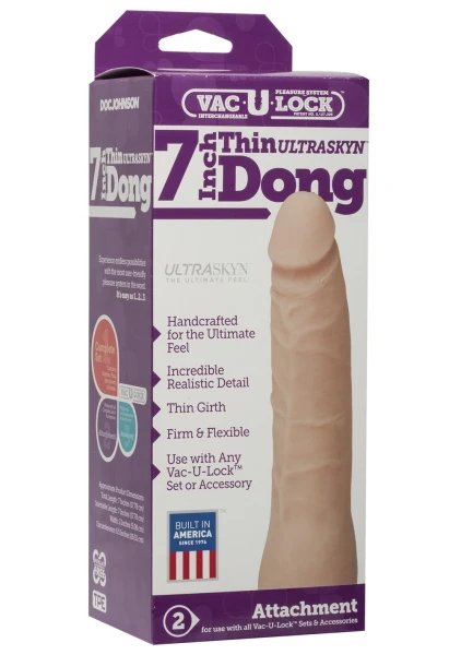 Vac-U-Lock 7 inch Ultraskyn UR3 Dong - White